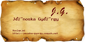 Jánoska György névjegykártya